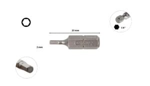 Ceta Form 2 x 25 mm Bits Allen (Alyan) Uç CB/1820