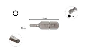Ceta Form 2,5 x 25 mm Bits Allen (Alyan) Uç CB/1825