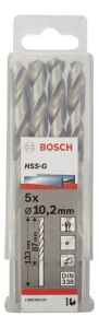 Bosch HSS-G 10,2x133 mm Metal Matkap Ucu 5'li Paket 2608585523