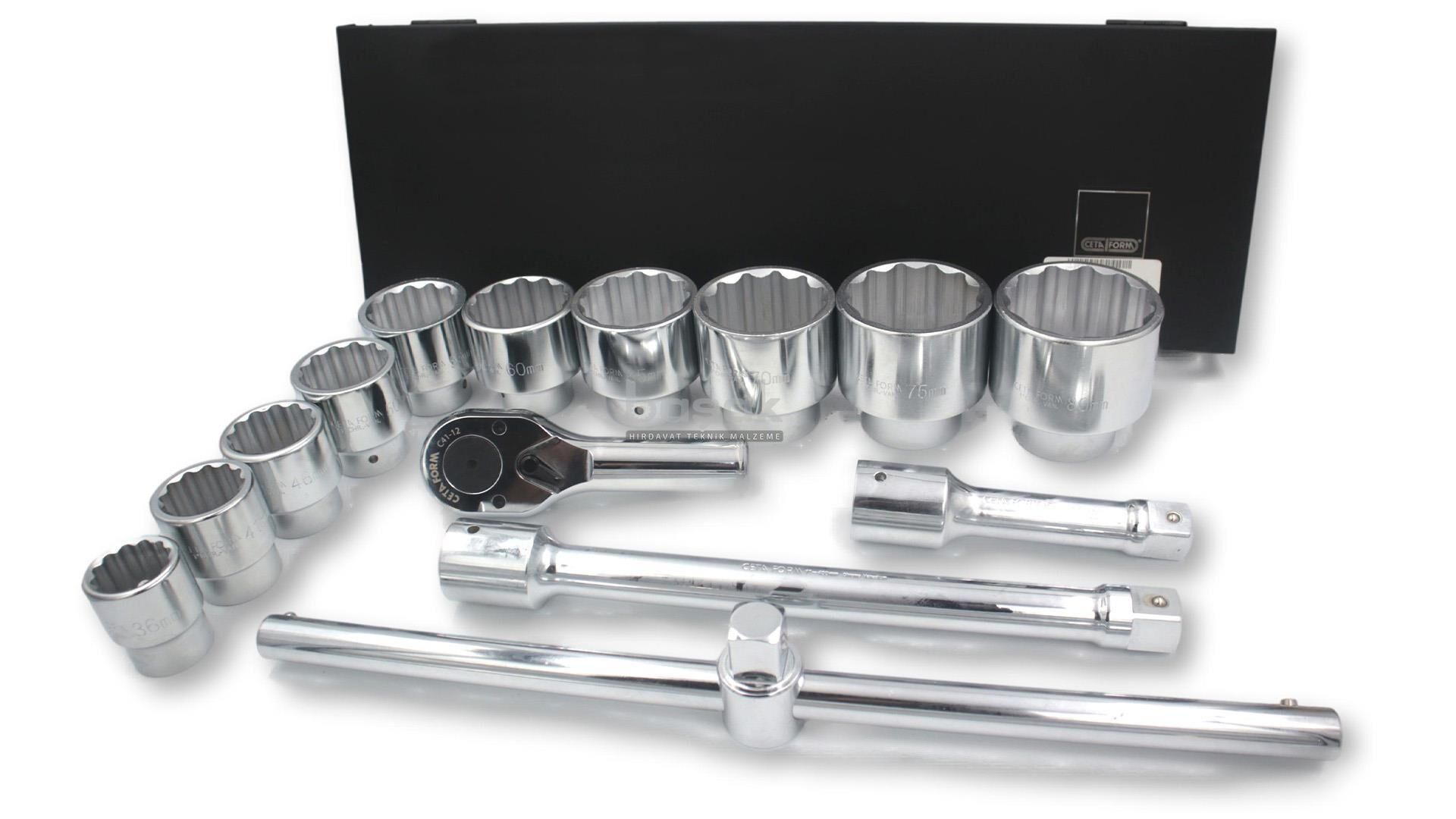 Ceta Form 36 - 80 mm 1'' 12 Köşe 15 Parça Lokma Takımı C40-15MB2
