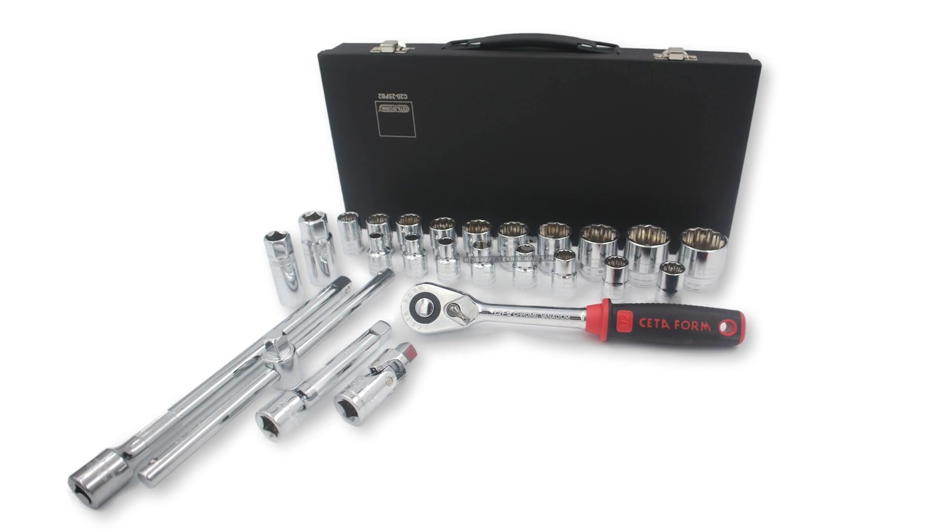 Ceta Form 1/2” 12 Köşe Lokma Takımı 25 Parça Metal Çanta C20-25PB2