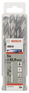 Bosch HSS-G 10,6x133 mm Metal Matkap Ucu 5'li Paket 2608585526
