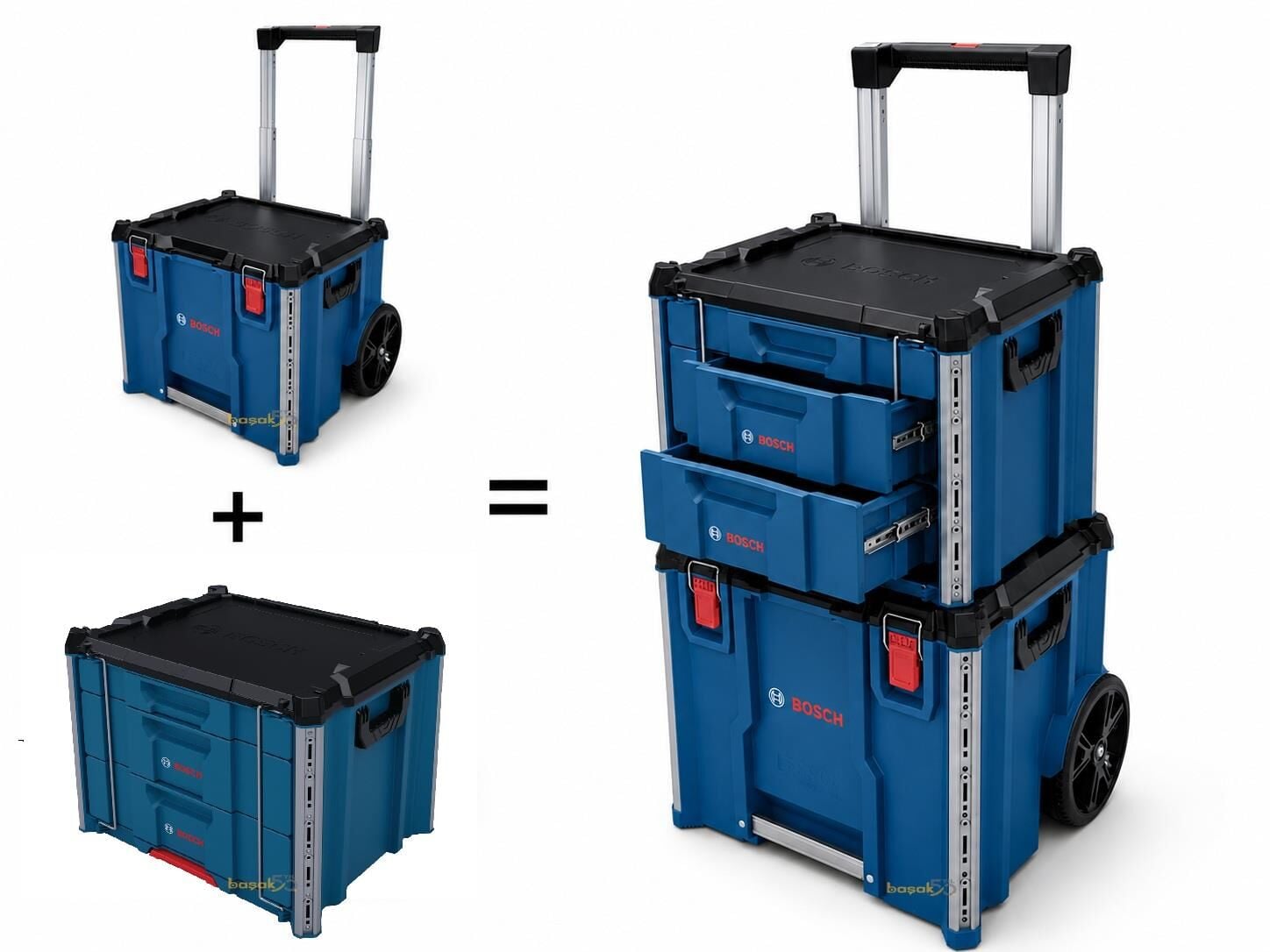 Bosch L-BOXX Contractor 3 Çekmeceli Tekerlekli Takım Çantası Seti