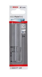 Bosch HSS PointeQ 1 mm 2'li Metal Matkap Ucu 2'li 2608577153