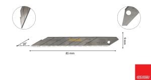 Ceta Form 30° 9 mm Maket Bıçağı Yedeği 10'lu J46-R/30