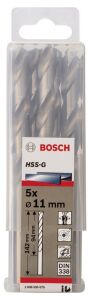Bosch HSS-G 11 mm 5'li Taşlanmış Metal Matkap Ucu 2608595079