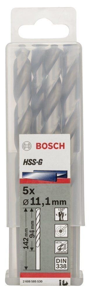 Bosch HSS-G 11,1x142 mm Metal Matkap Ucu 5'li Paket 2608585530