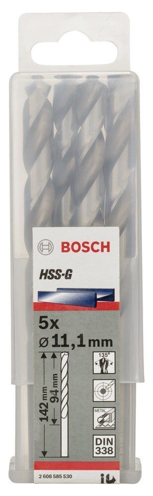 Bosch HSS-G 11,1x142 mm Metal Matkap Ucu 5'li Paket 2608585530