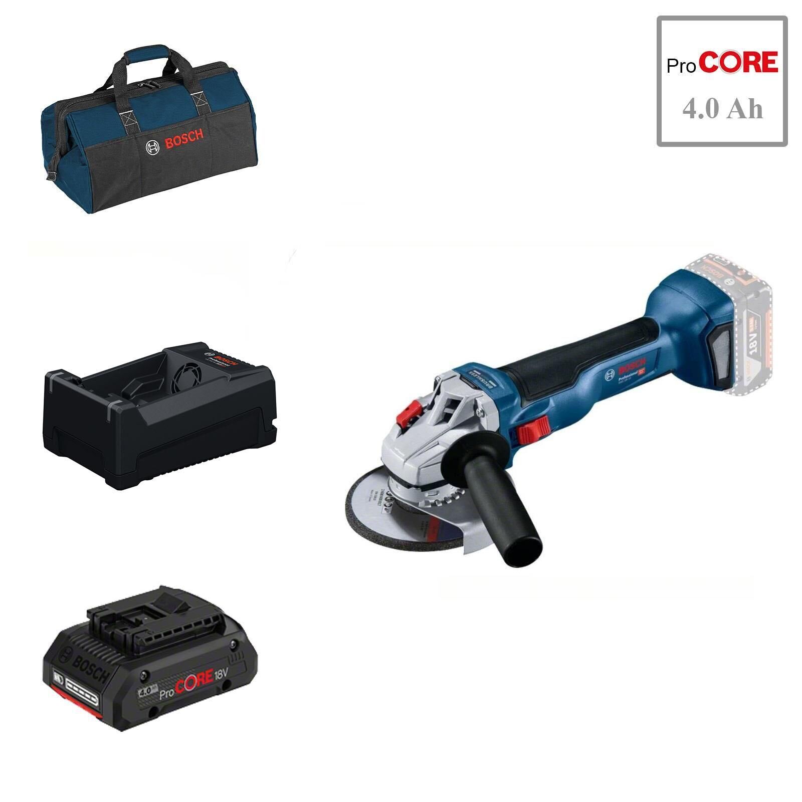 Bosch GWS 18V-10 1x4 Ah ProCORE Akülü Taşlama 115 mm Bez Çantalı