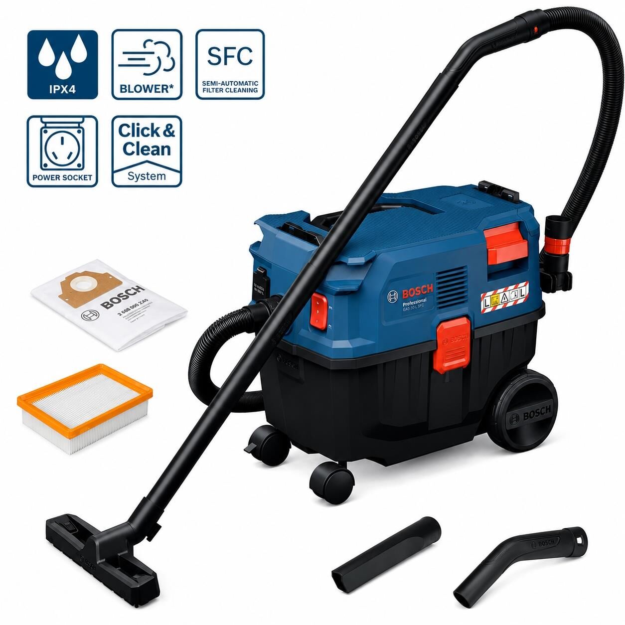 Bosch GAS 12-25 LS 1200 W Islak Kuru L Sınıfı Elektrik Süpürgesi 06019S3100