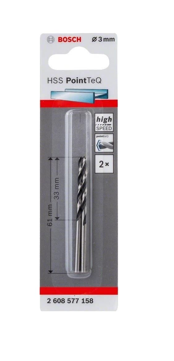 Bosch HSS PointeQ 3 mm 2'li Metal Matkap Ucu 2608577158