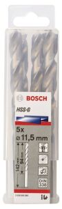 Bosch HSS-G 11,5 mm 5'li Taşlanmış Metal Matkap Ucu 2608595080
