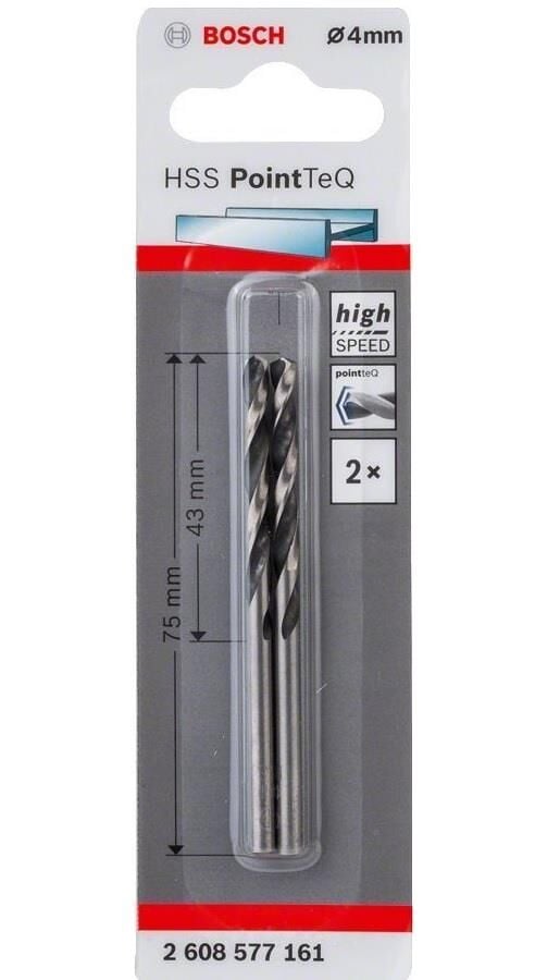 Bosch HSS 4 mm 2'li PointeQ Metal Matkap Ucu 2608577161