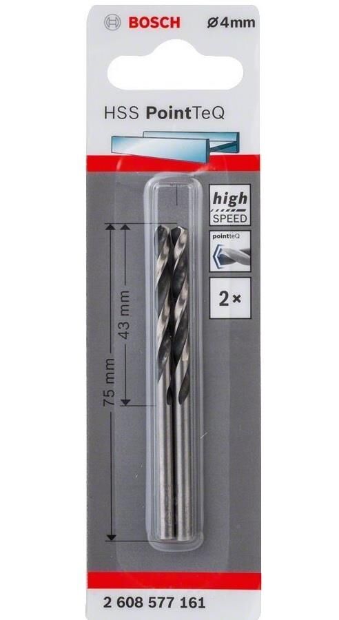 Bosch HSS 4 mm 2'li PointeQ Metal Matkap Ucu 2608577161