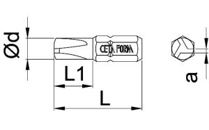 Ceta Form TRI-WING TW 2 x 25 mm Bits Uç CB/872