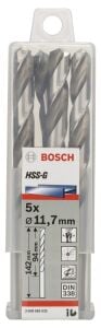 Bosch HSS-G 11,7 mm 5'li Taşlanmış Metal Matkap Ucu 2608585535