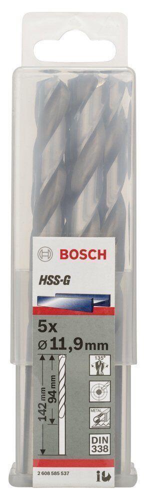 Bosch HSS-G 11,9x151 mm Metal Matkap Ucu 5'li Paket 2608585537