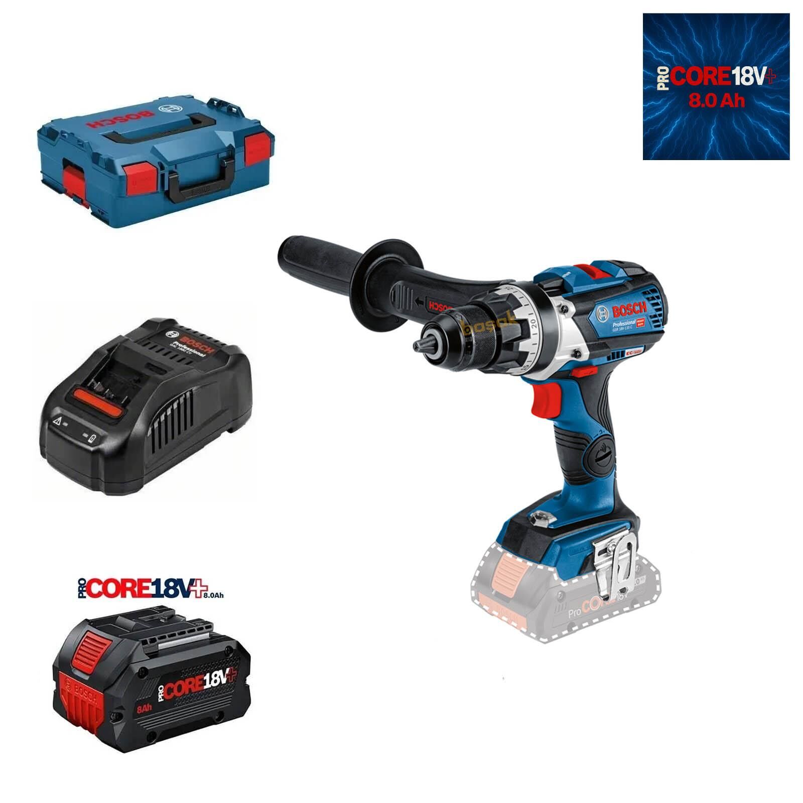 Bosch GSR 18V-110 C Tek Akülü Vidalama 8 Amper L-Boxx Çantalı