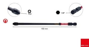 Ceta Form PZ2 x 150 mm Darbeli Yıldız Bits Uç CB/1512TM