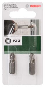 Yıldız Vidalama Ucu PZ3x25 mm 2'li 2609255924 Bosch