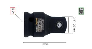 Ceta Form C61-92 1/2’’ Havalı Lokma Adaptörü - D:1/2” E:3/4”