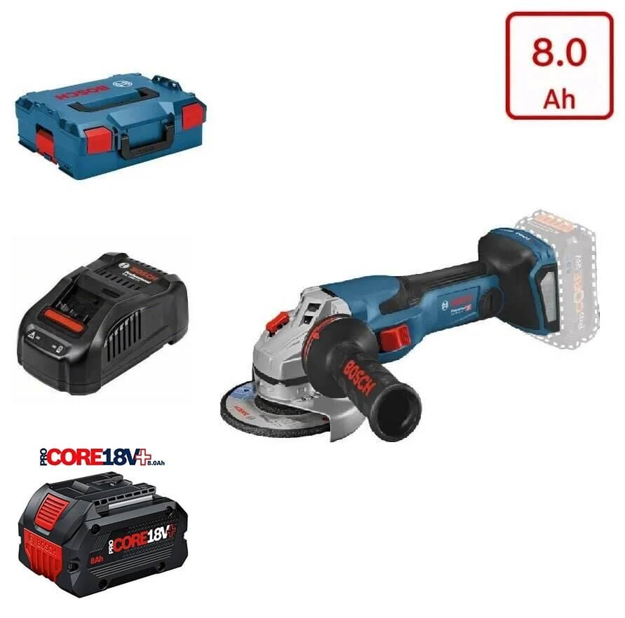 Bosch GWS 18V-15 C Tek Akülü Taşlama 8 Amper L-Boxx Çantalı