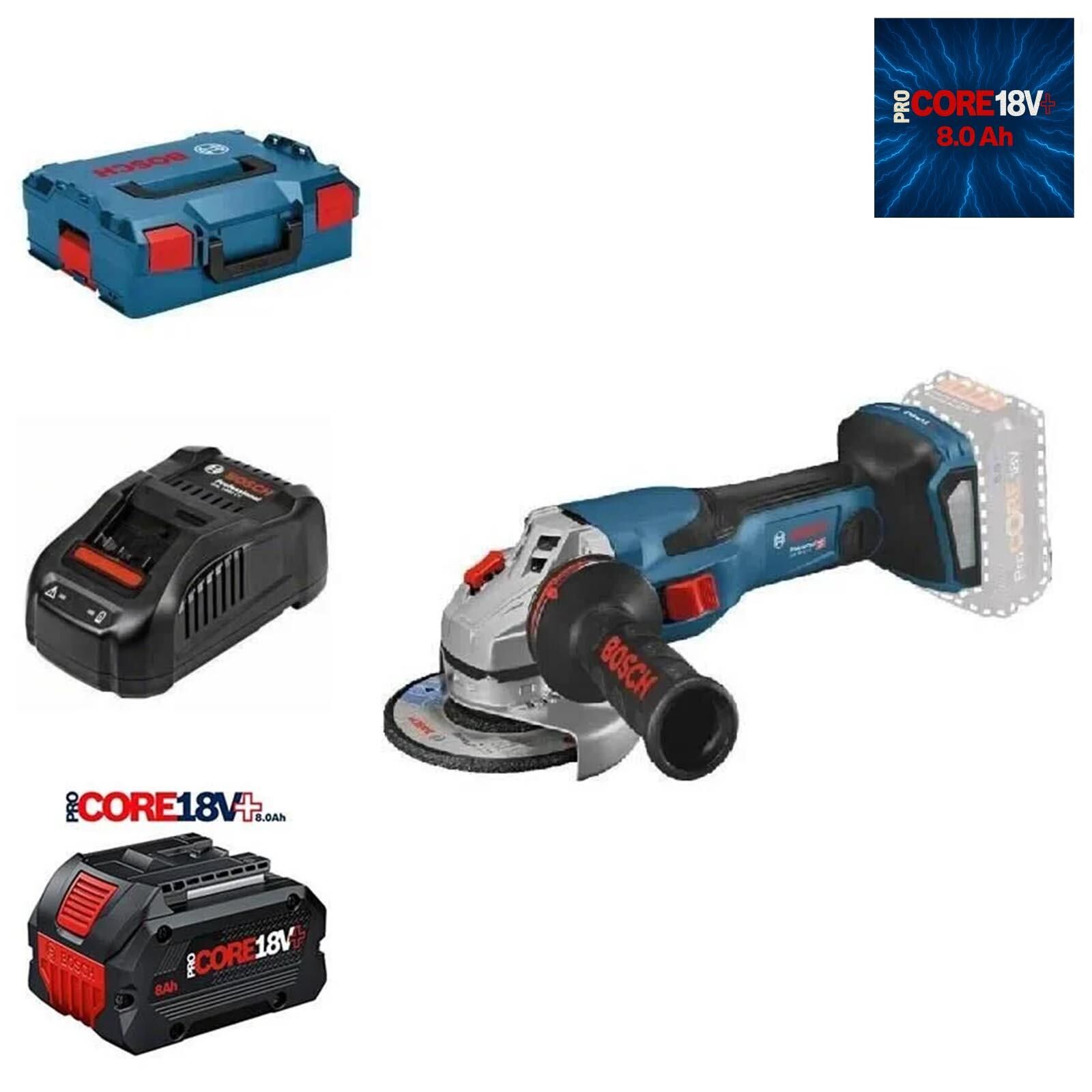 Bosch GWS 18V-15 C 1x8 Ah ProCORE 18V+ Akülü Taşlama L-Boxx Çantalı