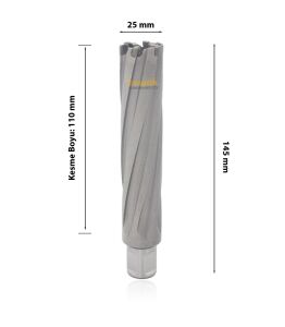 3Keego 25 x 100 mm TCT Uzun Elmas Manyetik Matkap Ucu HC110