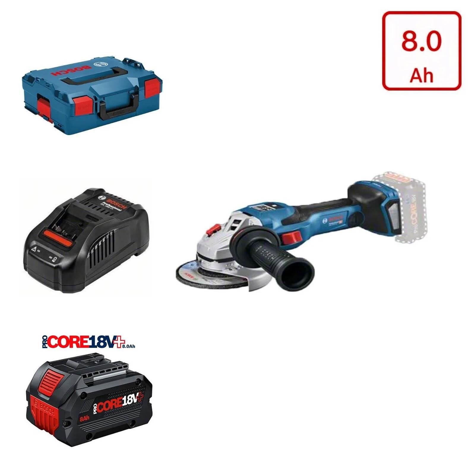 Bosch GWS 18V-15 SC Tek Akülü Taşlama 8 Amper L-Boxx Çantalı