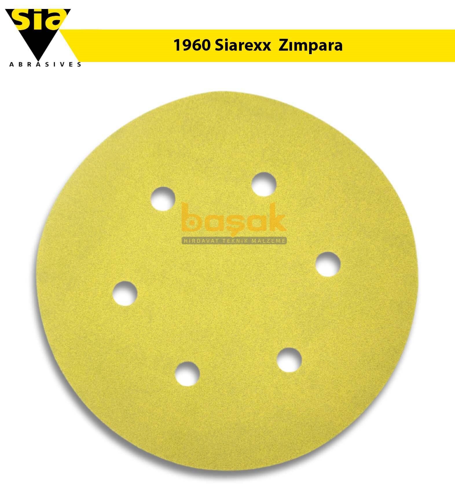 Sia 1960 Siarexx 150 mm 180 Kum 6 Delikli Zımpara Kağıdı 100'lü