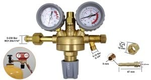 Yıldız 5160S 0-10 Bar Helyum Basınç Düşürücü Saat