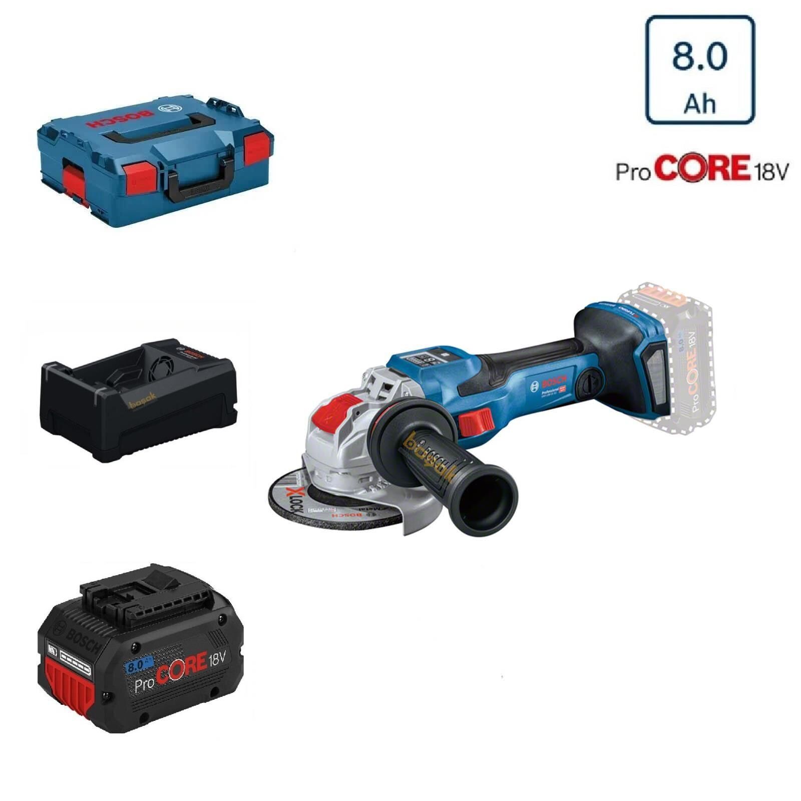 Bosch GWX 18V-15 SC Tek Akülü X-Lock Taşlama 8 Amper L-Boxx Çantalı