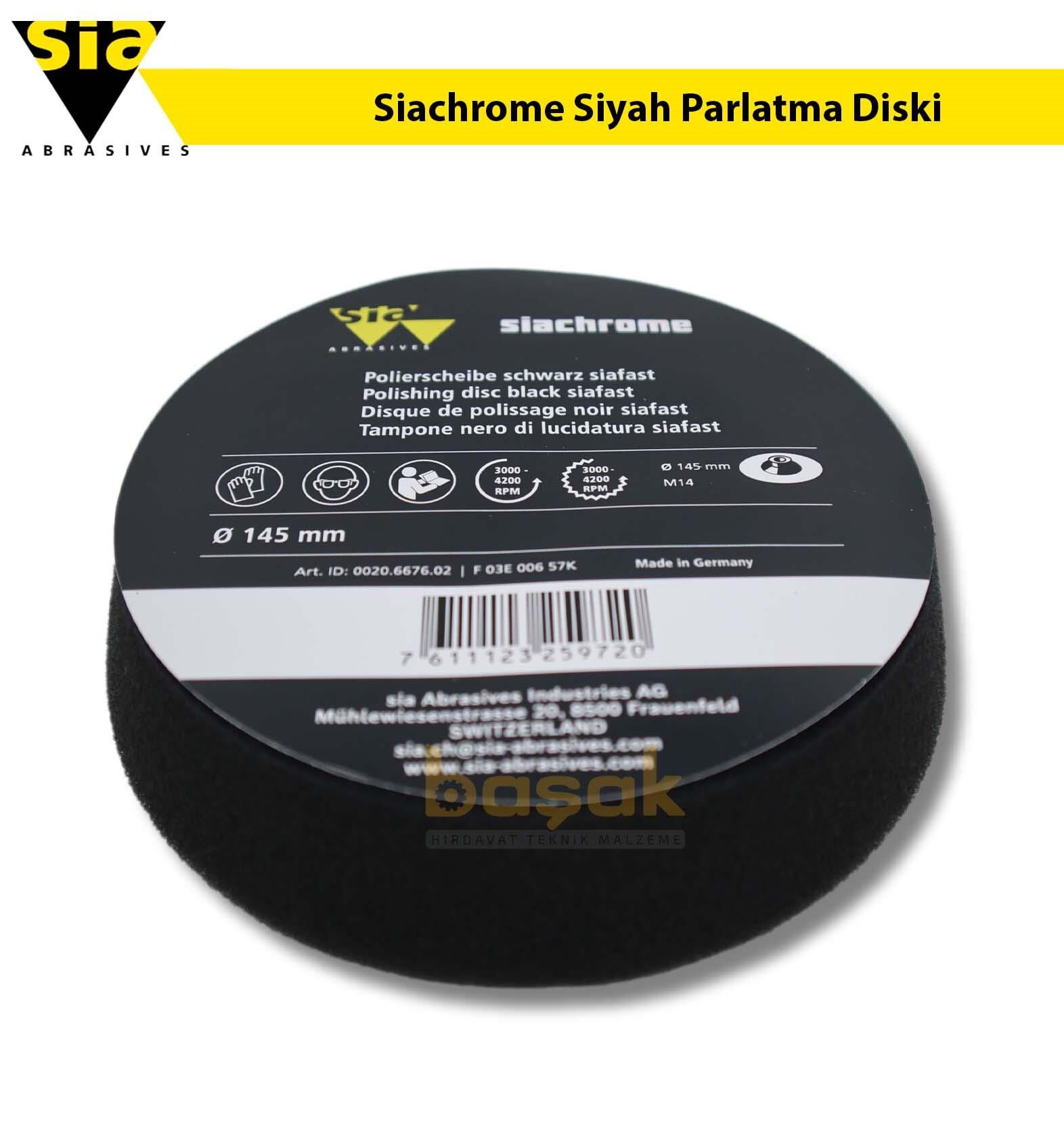 Sia 145 mm Polisaj Süngeri Siyah F03E00657K