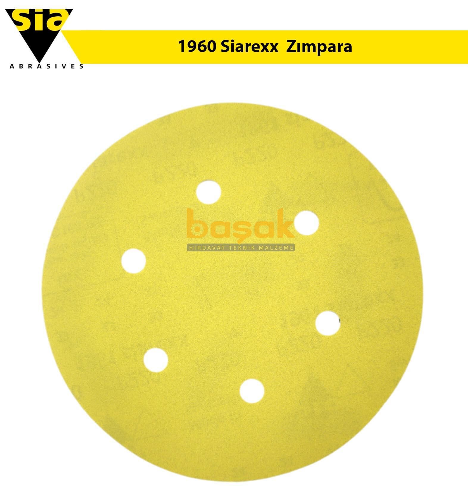 Sia 1960 Siarexx 150 mm 220 Kum 6 Delikli Zımpara Kağıdı 100'lü