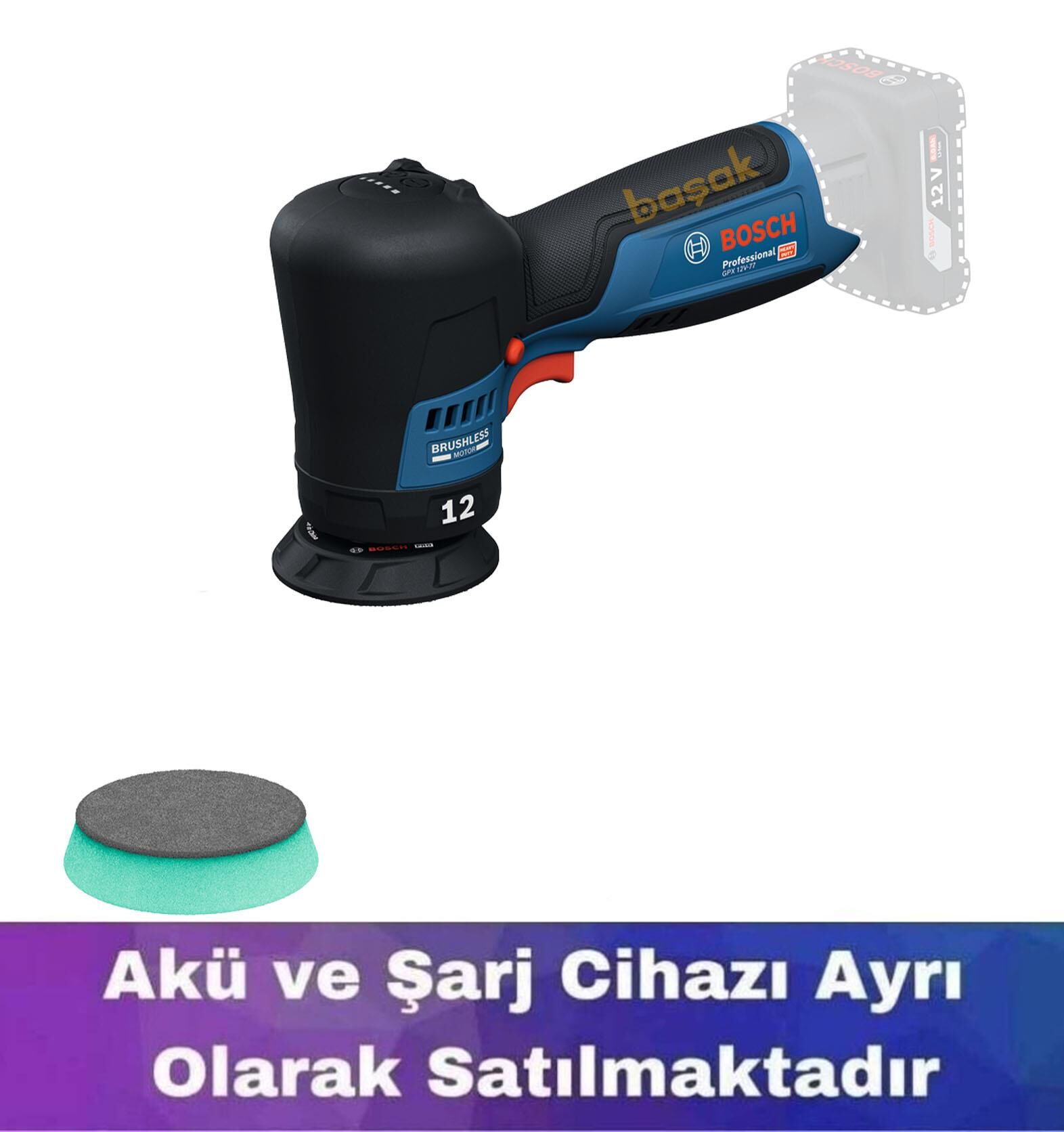 Bosch GPX 12V-77 Akülü Polisaj Makinesi (Solo) 06019L4000