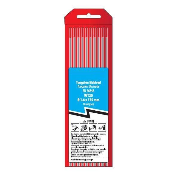 1,0 mm WT-20 Kırmızı Tungsten Elektrot 175 mm Trafimet (Adet Fiyatı)