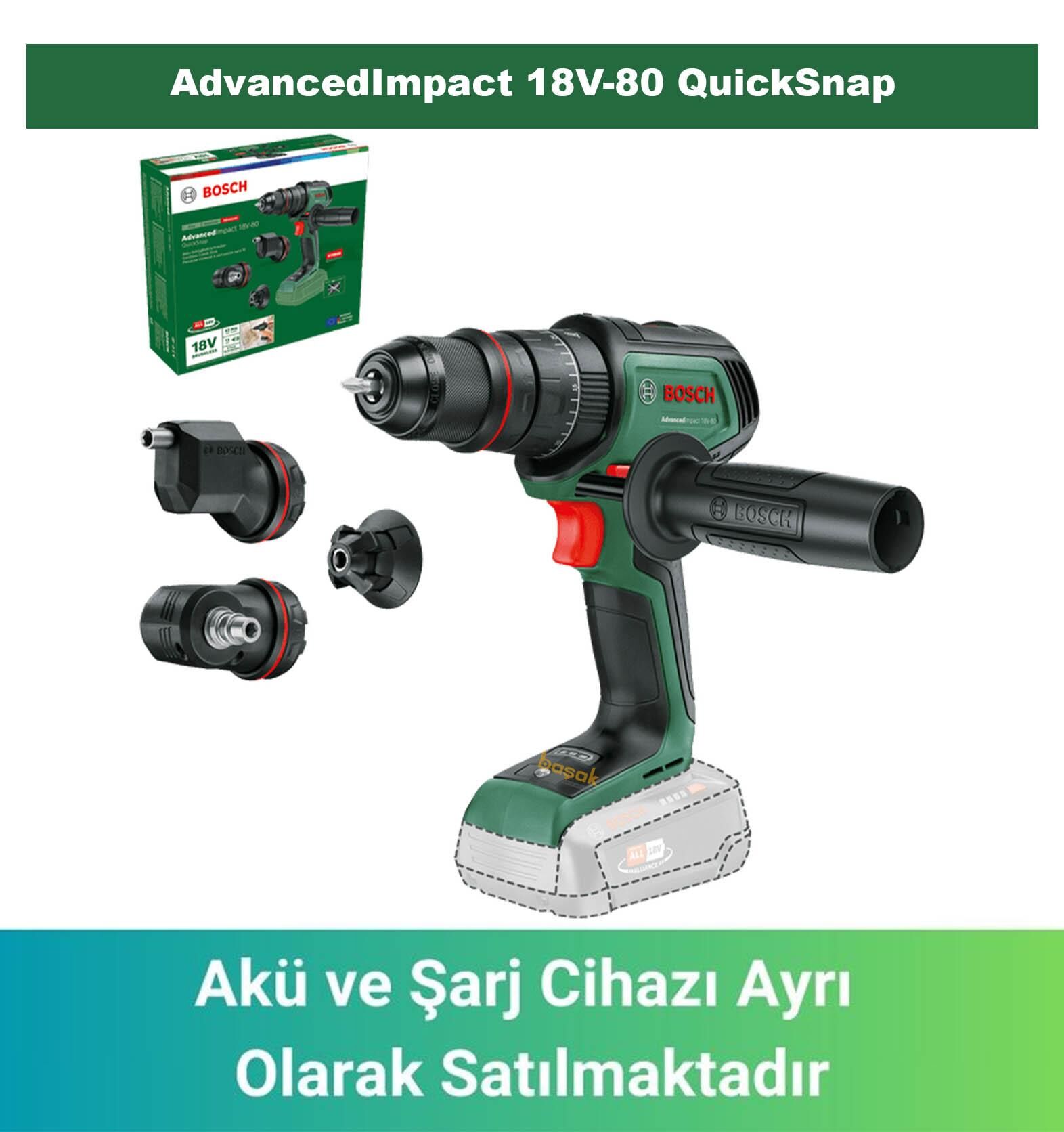 Bosch Advanced İmpact 18V-80 Quick Snap Akülü Vidalama (Solo) 06039E2103