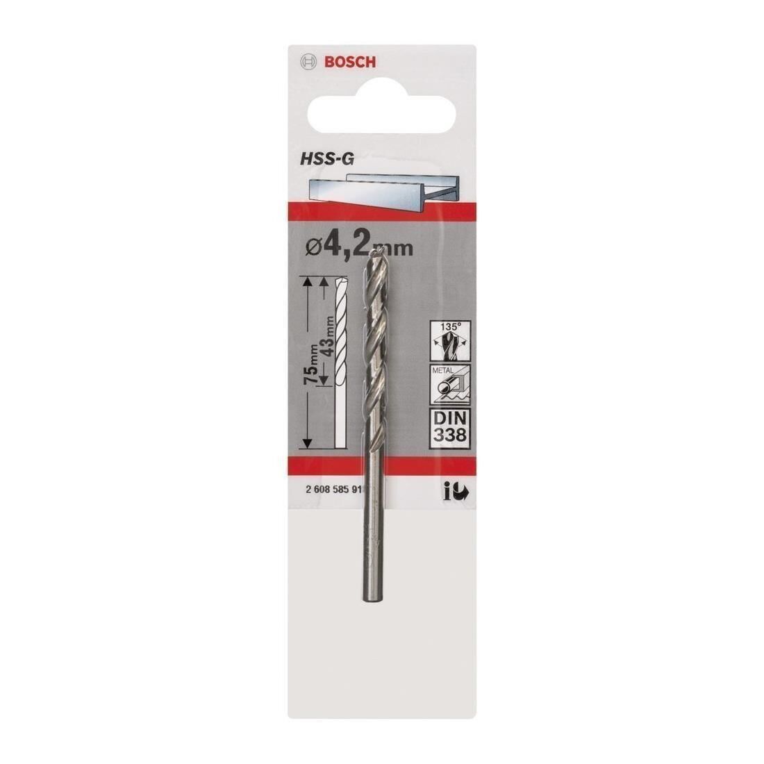 Bosch HSS-G 4,2 mm 1'li Taşlanmış Metal Matkap Ucu 2608585918