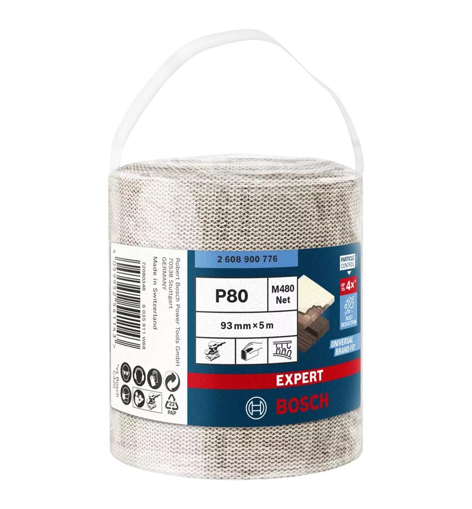 Bosch M480 93 mm 80 kum Cırtlı Rulo Elek Telli Ağ Zımpara