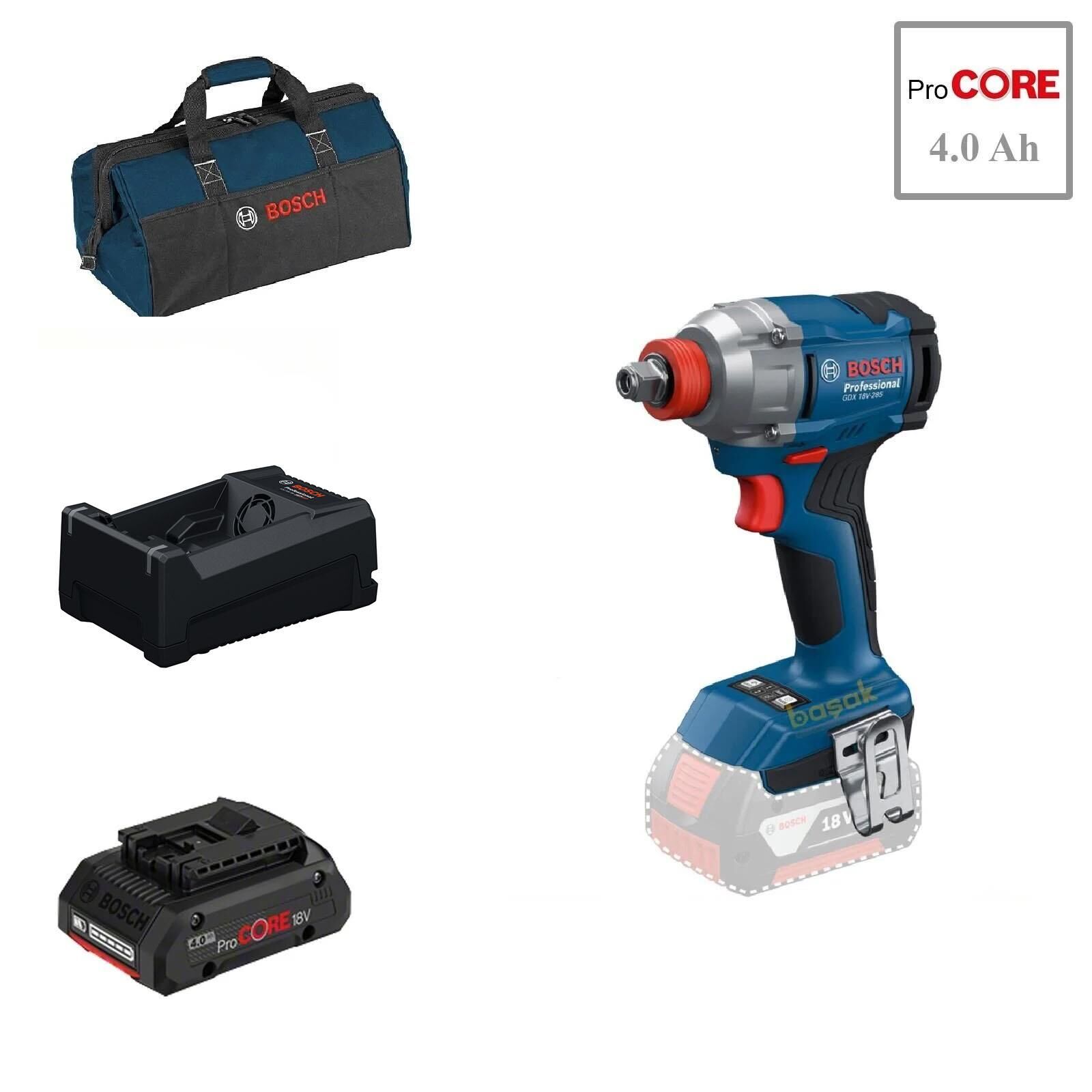 Bosch GDX 18V-285 1x4 Ah ProCORE Akülü Darbeli Vidalama Makinesi