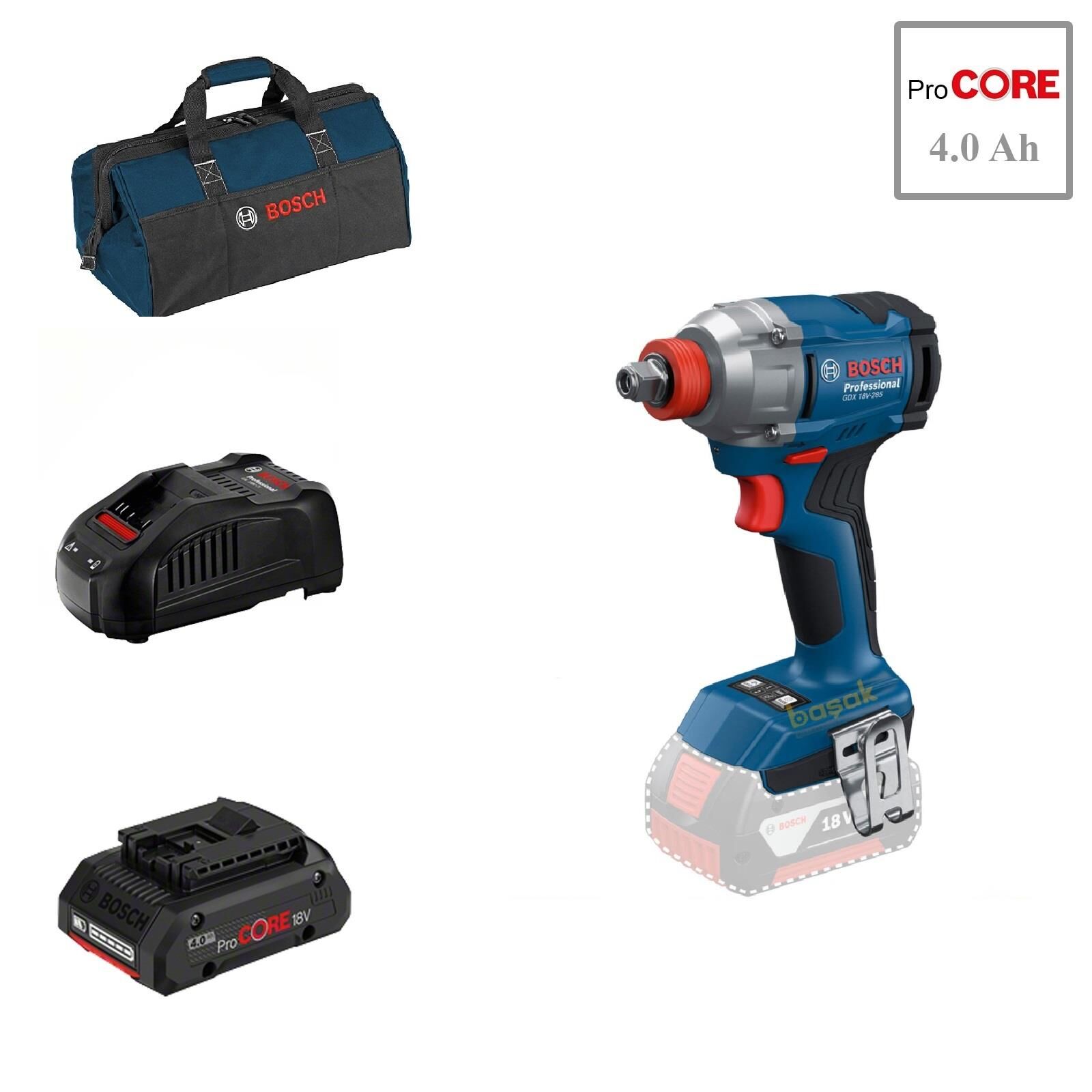 Bosch GDX 18V-285 1x4 Ah ProCORE Akülü Darbeli Vidalama Makinesi