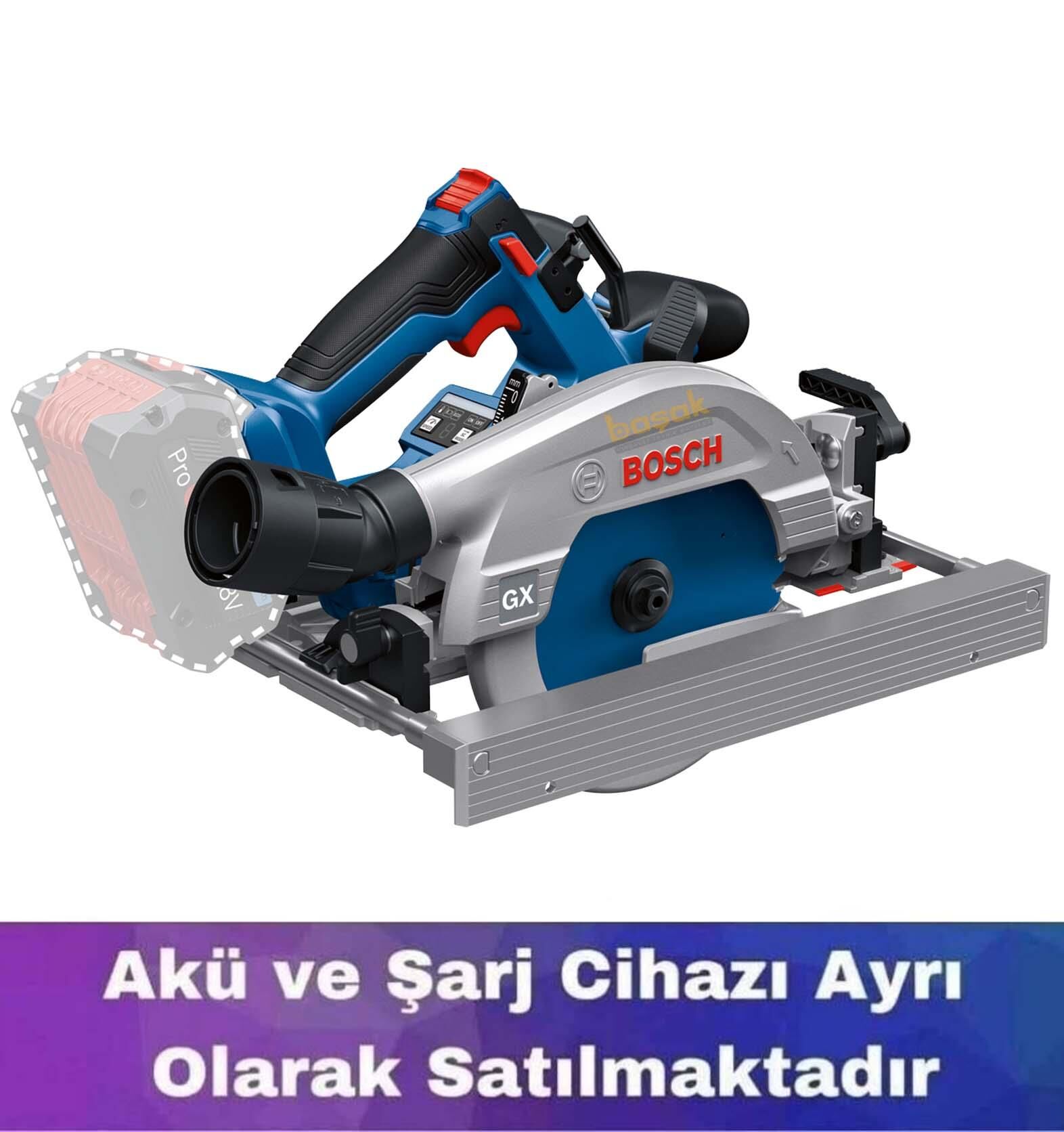 Bosch GKS 18V-57-2 GX Raylı Açılı Kesim Akülü Daire Testere (Solo) 06016C1000
