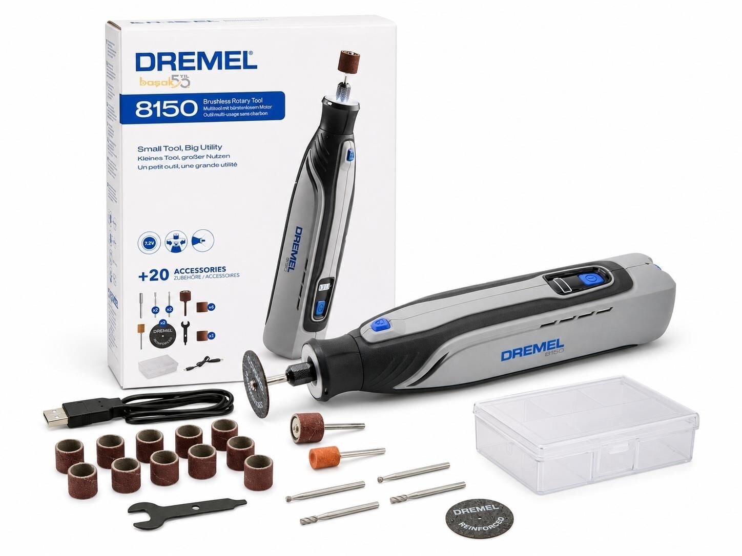 Dremel 8150-20 7,2 V Akülü Çok Amaçlı El Aleti 20 Parça F0138150JA