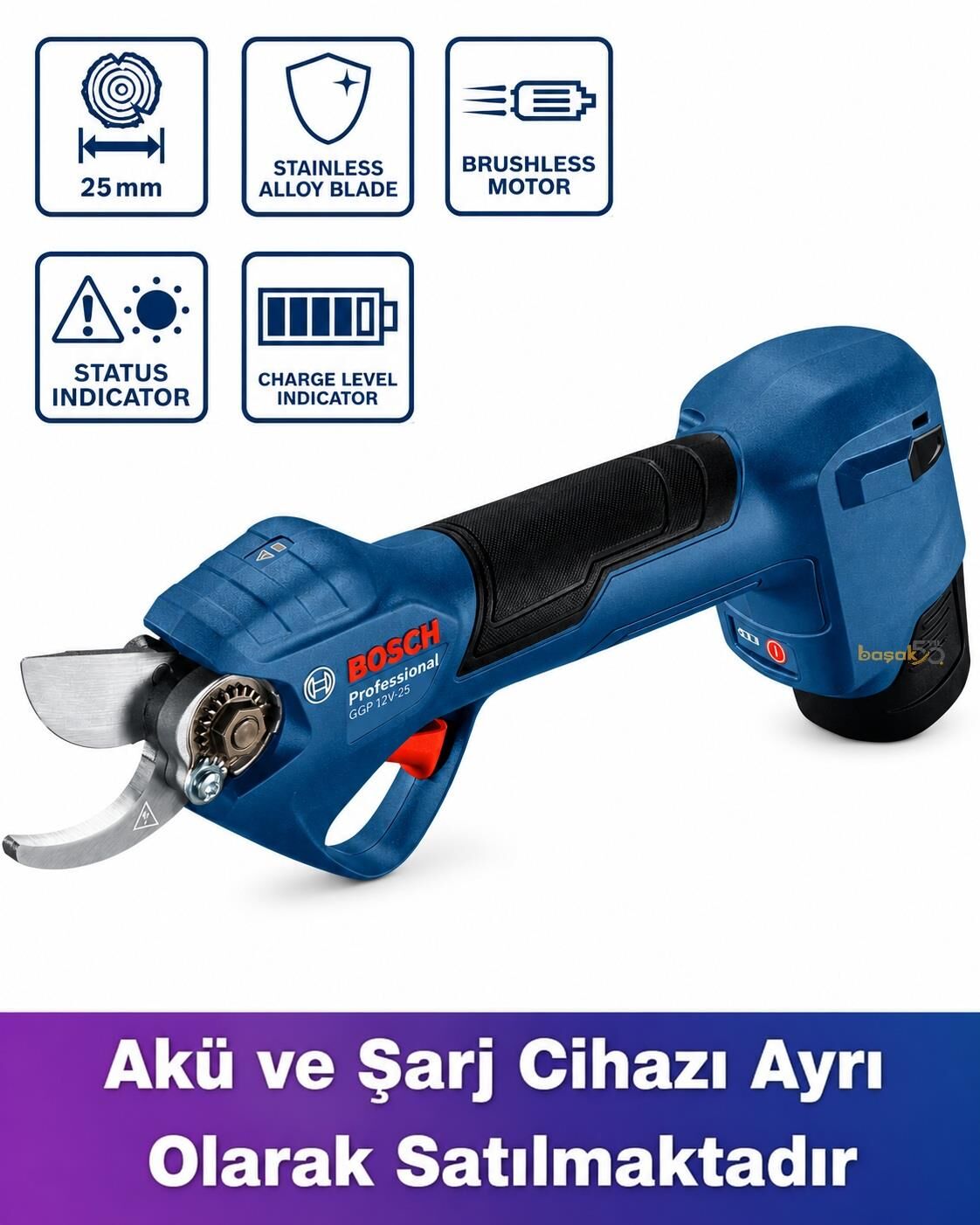 Bosch GGP 12V-25 Akülü Ağaç Budama Makası (Solo) 06008D8101
