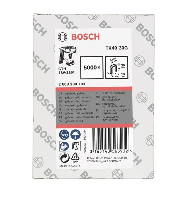 Bosch TK40 30G Dar Zımba Teli 5,8x30 mm 2608200703