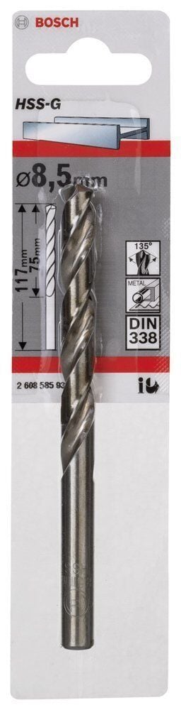 Bosch HSS-G 8,5 mm Taşlanmış Metal Matkap Ucu 2608585933