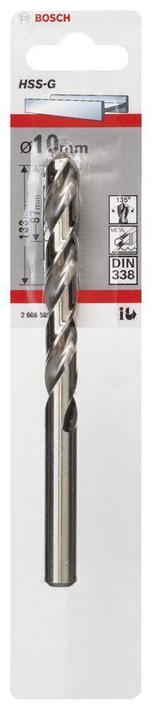 Bosch HSS-G 10 mm 1'li Taşlanmış Metal Matkap Ucu 2608585936