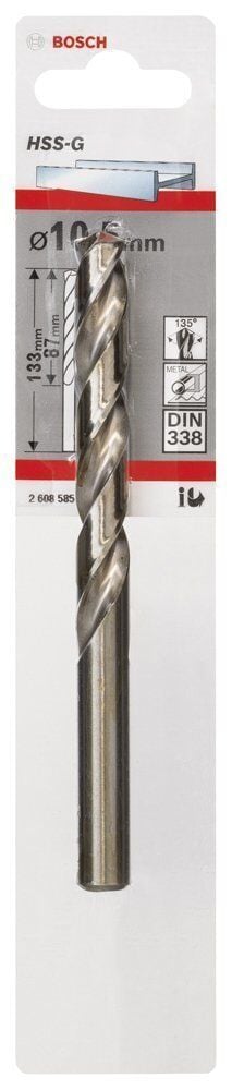 Bosch HSS-G 10,5 mm 1'li Taşlanmış Metal Matkap Ucu 2608585937