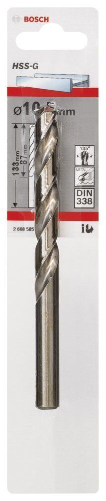 Bosch HSS-G 10,5 mm 1'li Taşlanmış Metal Matkap Ucu 2608585937