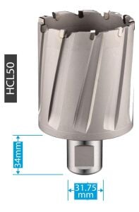 3Keego 110 x 50 mm TCT Elmas Manyetik Matkap Ucu HCL50